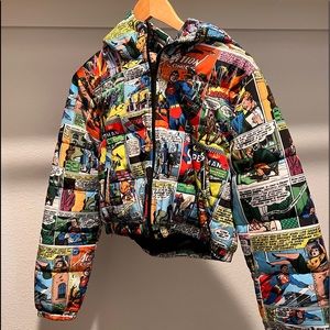 Marvel crop puffer/bomber jacket